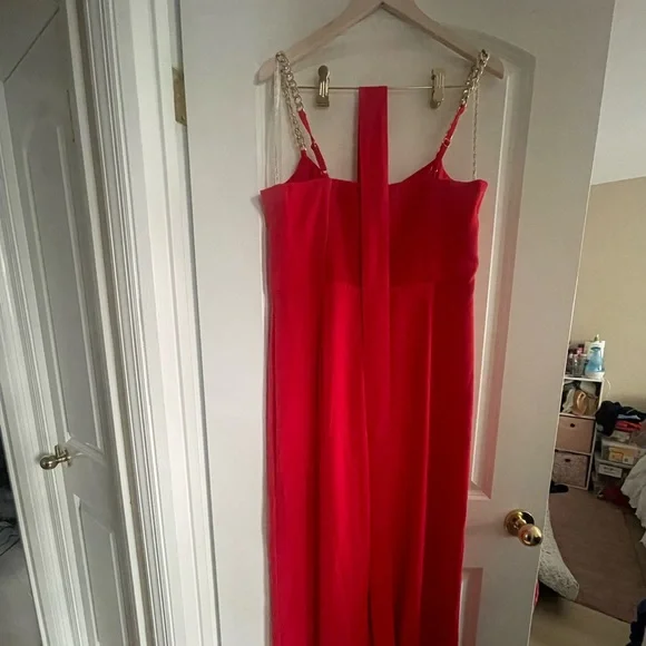 Lilly Pulitzer Zemira Sleeves Jumpsuit, Red, Size 12 - Picture 7 of 9